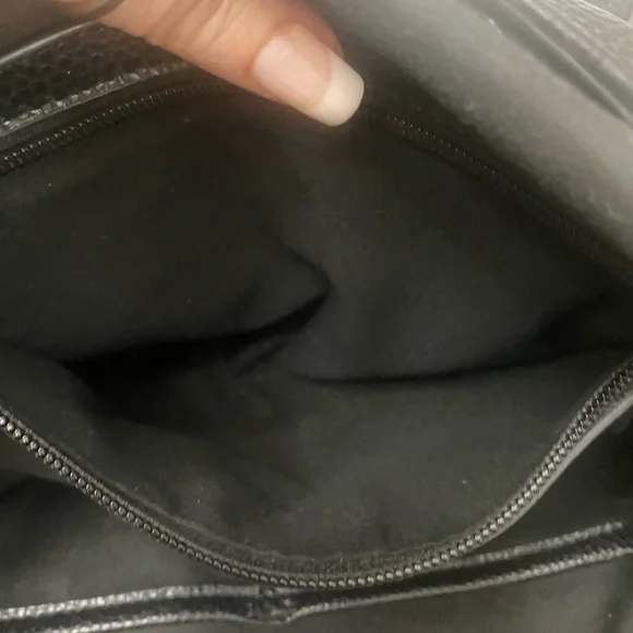 Marc New York Black Leather Backpack with Gold Accents - Picture 6 of 7